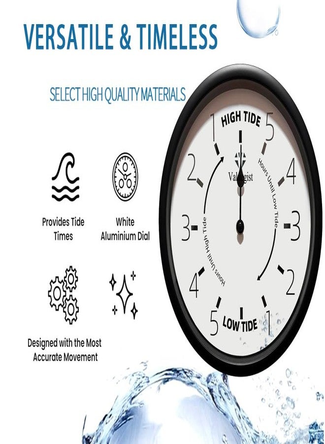 Valuegist Tide Clock 10 inch Nautical Wall Hanging Boat Using Tide Clock High Tide Low Tide, Nautical Wall Clock for Weather Station, Wall Decor, Boat Accessories - Image 3